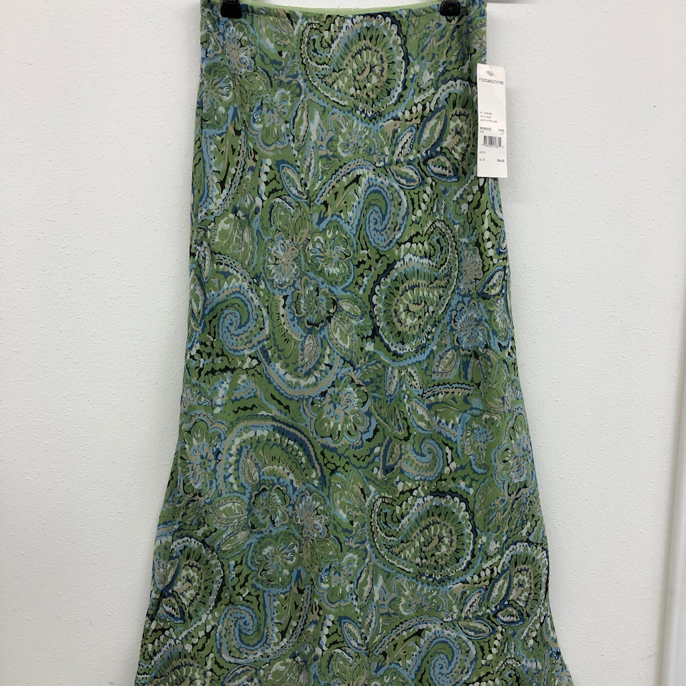 NWT Green & Blue Paisley Skirt by notations